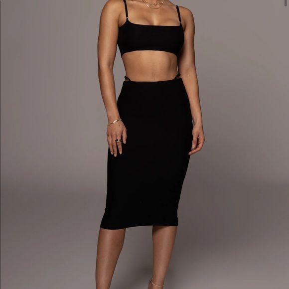 JLUXLABEL BLACK FINE ROMANCE TWO PIECE SET - Picture 1 of 6